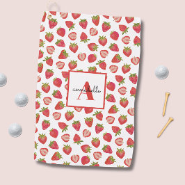 Strawberry Pattern Golfhanddoek