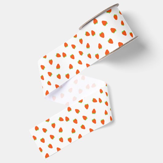 Strawberry Pattern Grosgrain Lint (Achterkant)