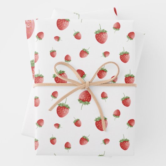 Strawberry Pattern Inpakpapier Vel (In situ)