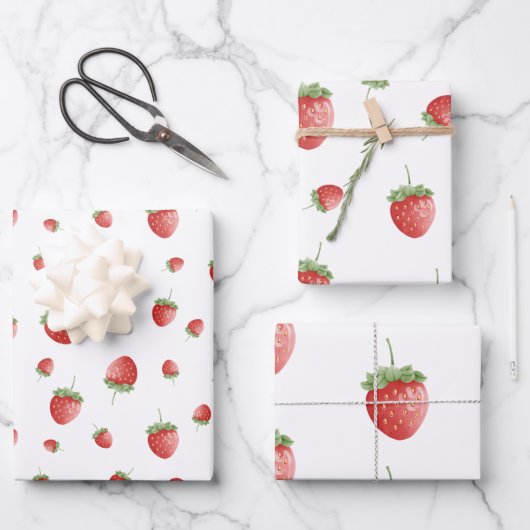 Strawberry Pattern Inpakpapier Vel (Voorkant)