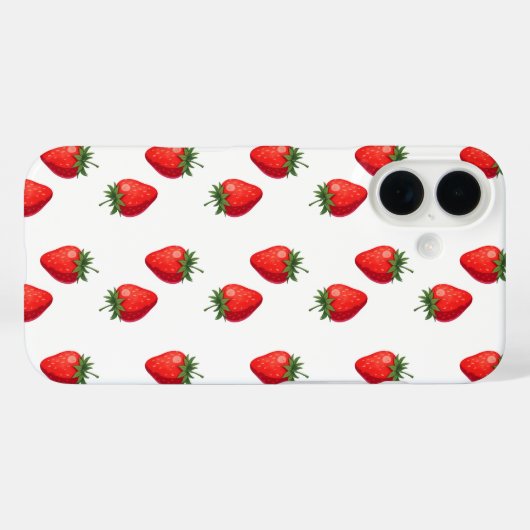 Strawberry Pattern iPhone Case (Achterkant (horizontaal))