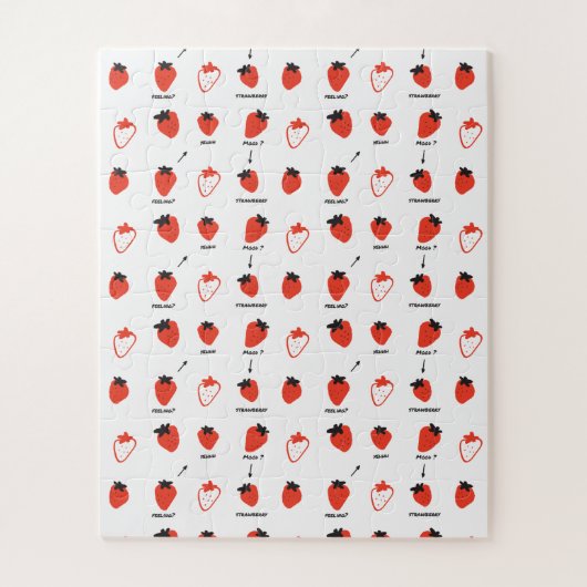 Strawberry Pattern Jigsaw Puzzle – Cute Kids Puzzl Legpuzzel (Verticaal)