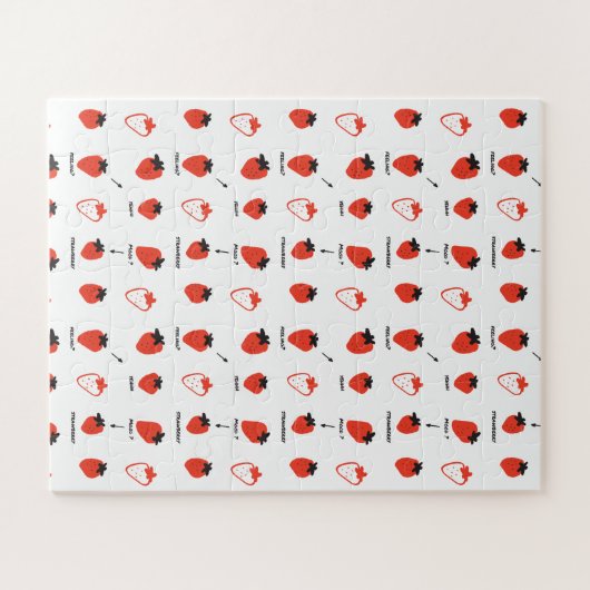 Strawberry Pattern Jigsaw Puzzle – Cute Kids Puzzl Legpuzzel (Horizontaal)