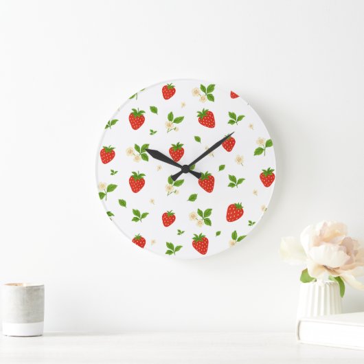 Strawberry Pattern Kitchen Wall Clock Grote Klok (Huis)