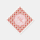 Strawberry Pattern Monogram  Servet (Hoek)