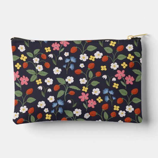 strawberry pattern navy etui (Achterkant)