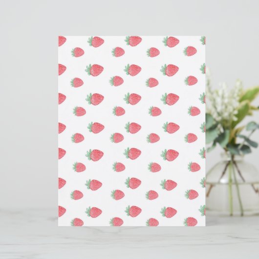  Strawberry Pattern Paper Briefpapier (Staand voorkant)