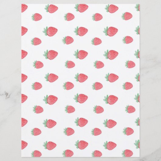  Strawberry Pattern Paper Briefpapier (Voorkant)