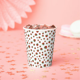Strawberry Pattern Papieren Bekers