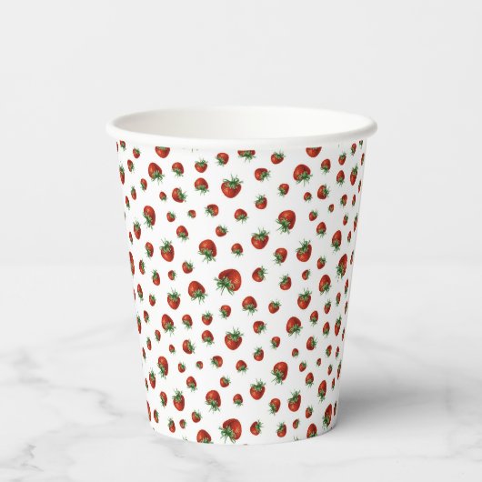Strawberry Pattern Papieren Bekers (Achterkant)