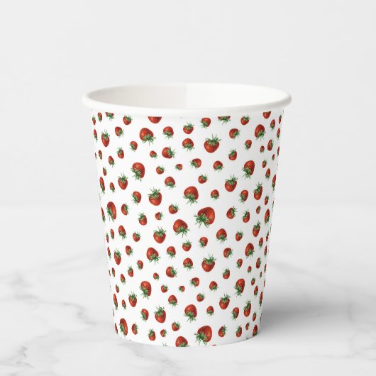 Strawberry Pattern Papieren Bekers (Links)