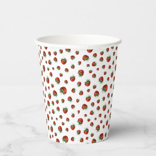Strawberry Pattern Papieren Bekers (Rechts)