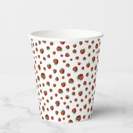 Strawberry Pattern Papieren Bekers (Voorkant)