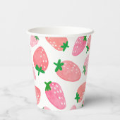 Strawberry Pattern Papieren Bekers (Achterkant)
