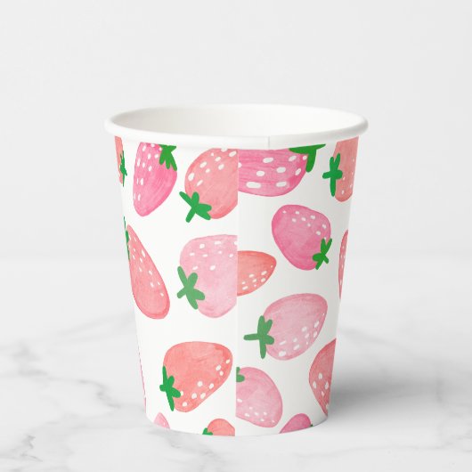 Strawberry Pattern Papieren Bekers (Rechts)
