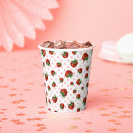 Strawberry Pattern Papieren Bekers