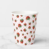 Strawberry Pattern Papieren Bekers (Achterkant)