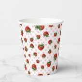 Strawberry Pattern Papieren Bekers (Links)