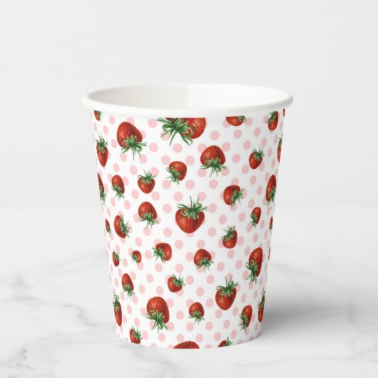 Strawberry Pattern Papieren Bekers (Links)