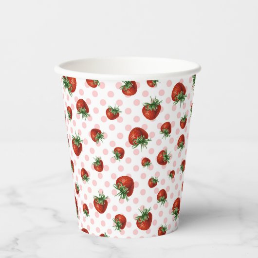 Strawberry Pattern Papieren Bekers (Voorkant)