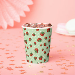 Strawberry Pattern Papieren Bekers