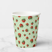 Strawberry Pattern Papieren Bekers (Achterkant)
