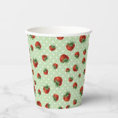 Strawberry Pattern Papieren Bekers (Voorkant)