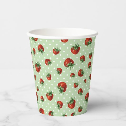 Strawberry Pattern Papieren Bekers (Voorkant)