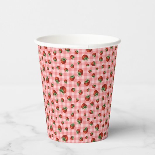 Strawberry Pattern Papieren Bekers (Rechts)