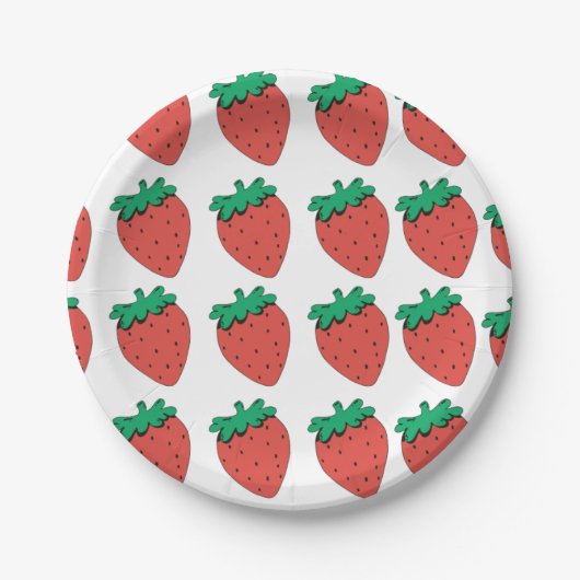 Strawberry Pattern Papieren Bordje (Voorkant)