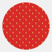 Strawberry Pattern Ronde Sticker (Voorkant)