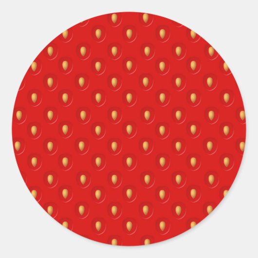 Strawberry Pattern Ronde Sticker (Voorkant)
