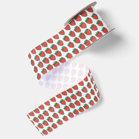 Strawberry Pattern Satijnen Lint (Achterkant)