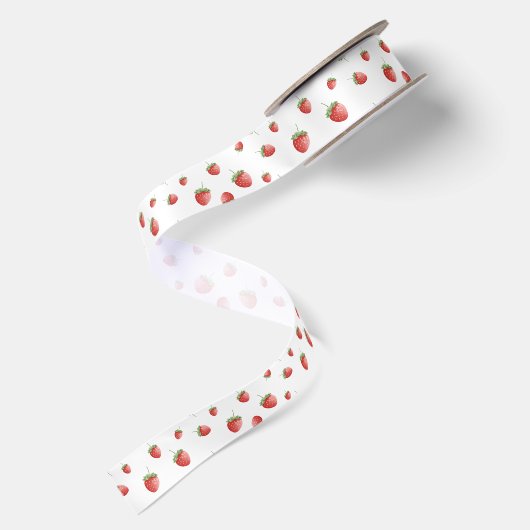 Strawberry Pattern Satijnen Lint (Achterkant)