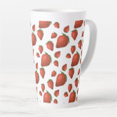 Strawberry Pattern Simple Latte Mok (Rechterhoek)