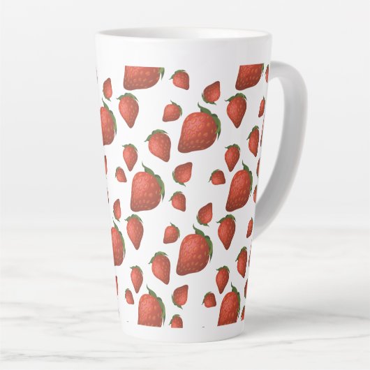 Strawberry Pattern Simple Latte Mok (Rechterhoek)