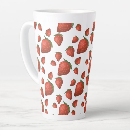 Strawberry Pattern Simple Latte Mok (Linkerhoek)