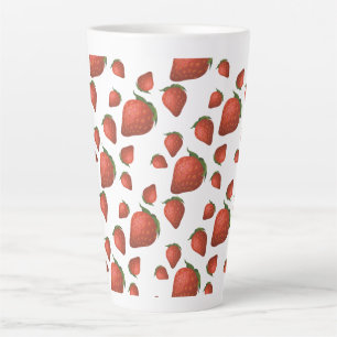 Strawberry Pattern Simple Latte Mok