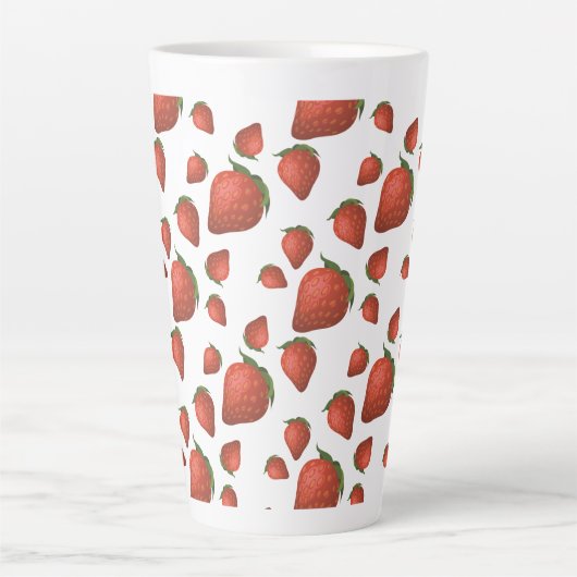 Strawberry Pattern Simple Latte Mok (Voorkant)