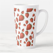 Strawberry Pattern Simple Latte Mok (Rechts)