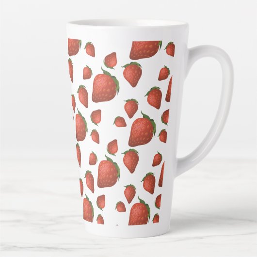 Strawberry Pattern Simple Latte Mok (Rechts)