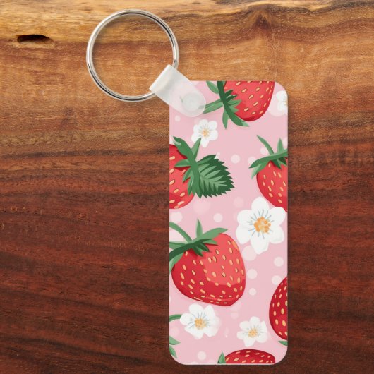 Strawberry Pattern Sleutelhanger Charm (Voorkant)
