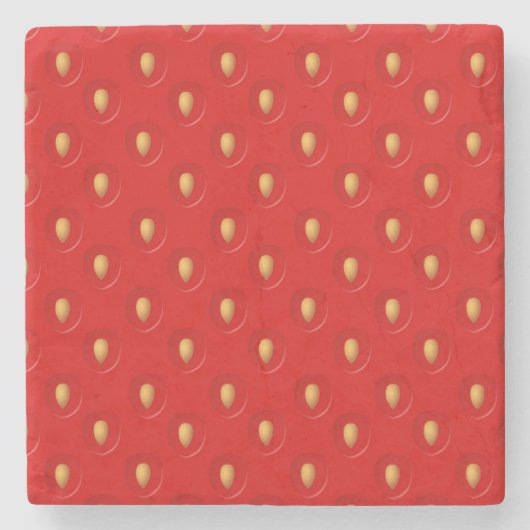 Strawberry Pattern Stenen Onderzetter (Voorkant)