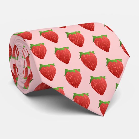 Strawberry Pattern Stropdas (Opgerold)