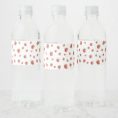 Strawberry Pattern Waterfles Etiket (Flessen)