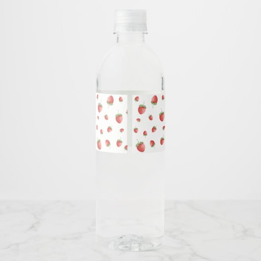 Strawberry Pattern Waterfles Etiket (Achterkant)