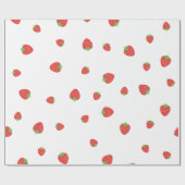 Strawberry Pattern White Cadeaupapier (Vlak)