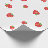 Strawberry Pattern White Cadeaupapier (Hoek)