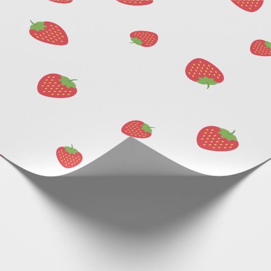 Strawberry Pattern White Cadeaupapier (Hoek)