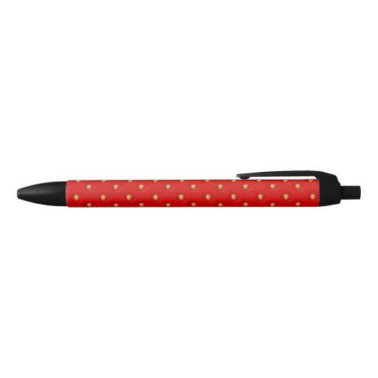 Strawberry Pattern Zwarte Inkt Pen (Bovenkant)